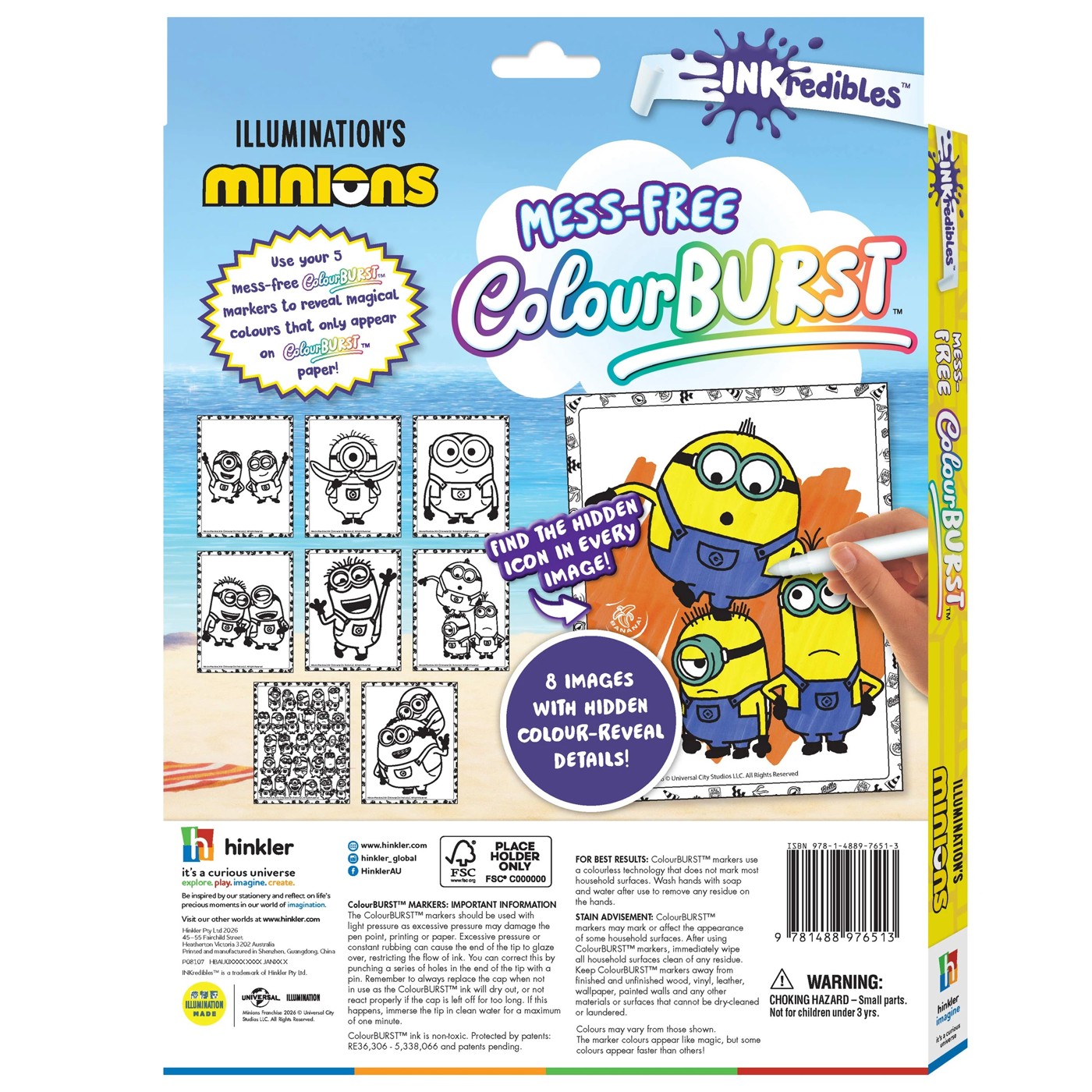 INKredibles Mess-Free ColourBurst Illumination's Minions Activity Kit - Book 2 of 6