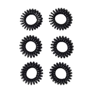 6 Piece Spiral Hair Elastics, Black - OXX Haircare