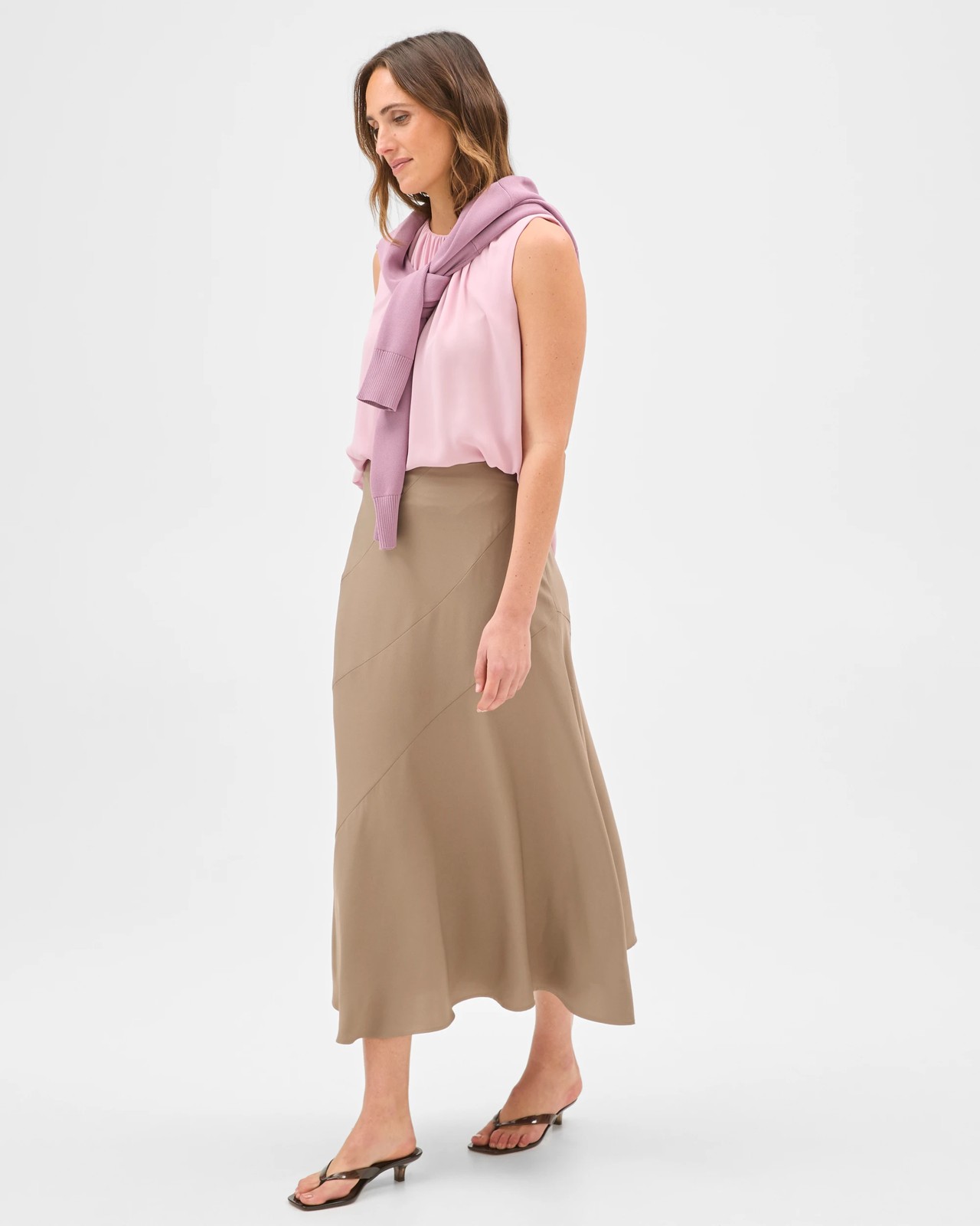 Preview Sleeveless Gathered Neck Blouse - Iced Berry 3 of 5