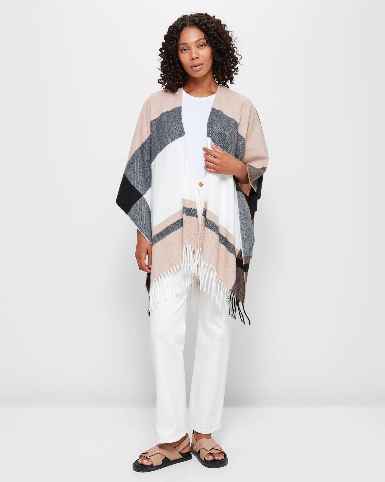 Oversized Check Poncho | Target Australia