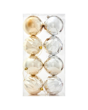 Anko 8 Pack 12cm Luxury Baubles