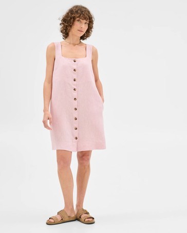 European Linen A-Line Mini Dress