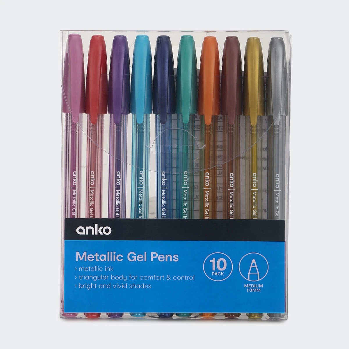 Metallic Gel Pens, 10 Pack - Anko | Target Australia