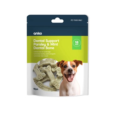 18 Pack Pet Treat Dental Bones Parsley and Mint - Anko