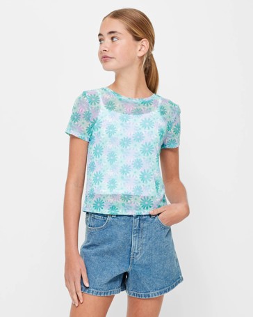 Mesh T-shirt 2 Piece Set
