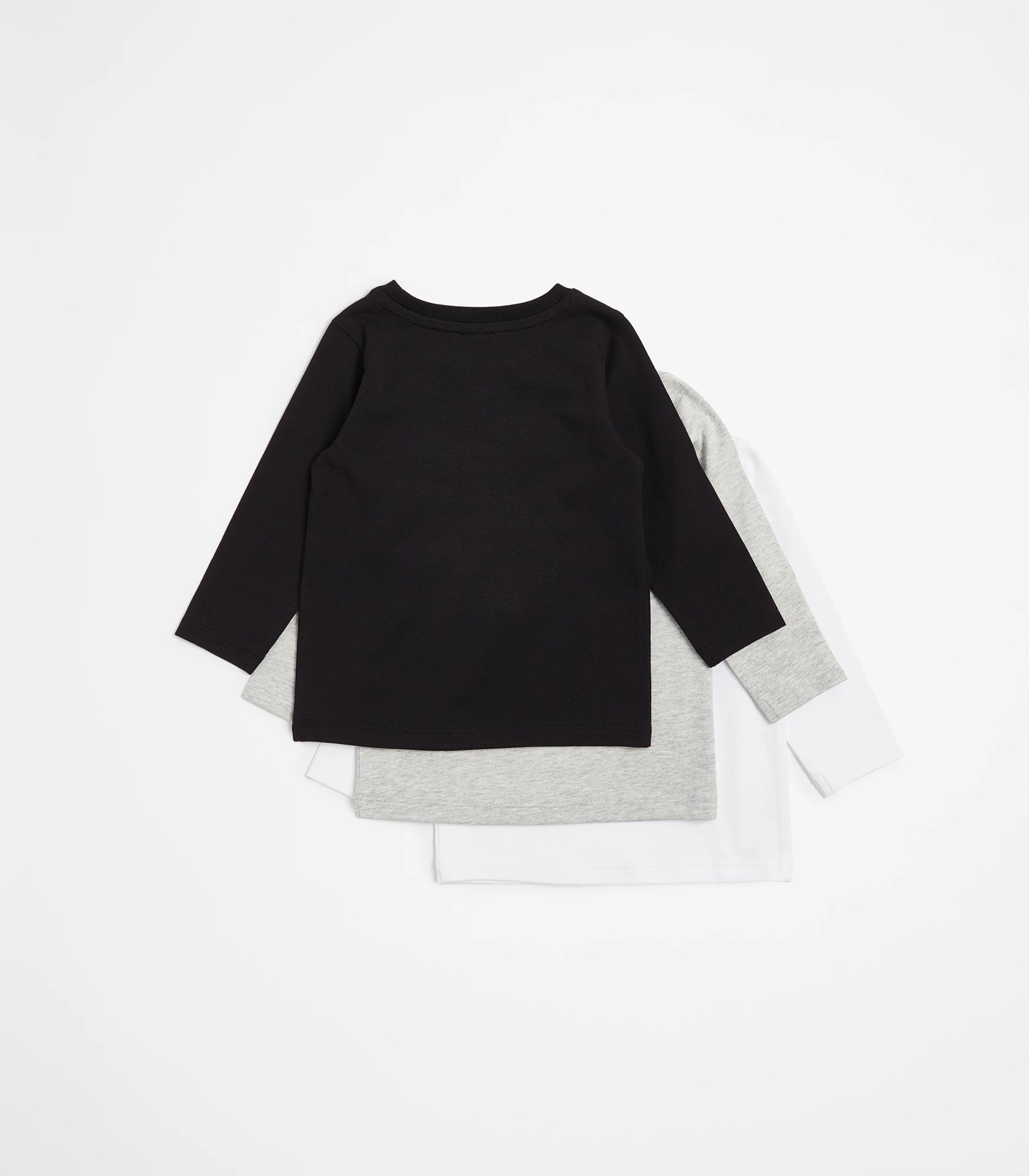 Baby Organic Cotton Tops 3 Pack - Black / Grey / White