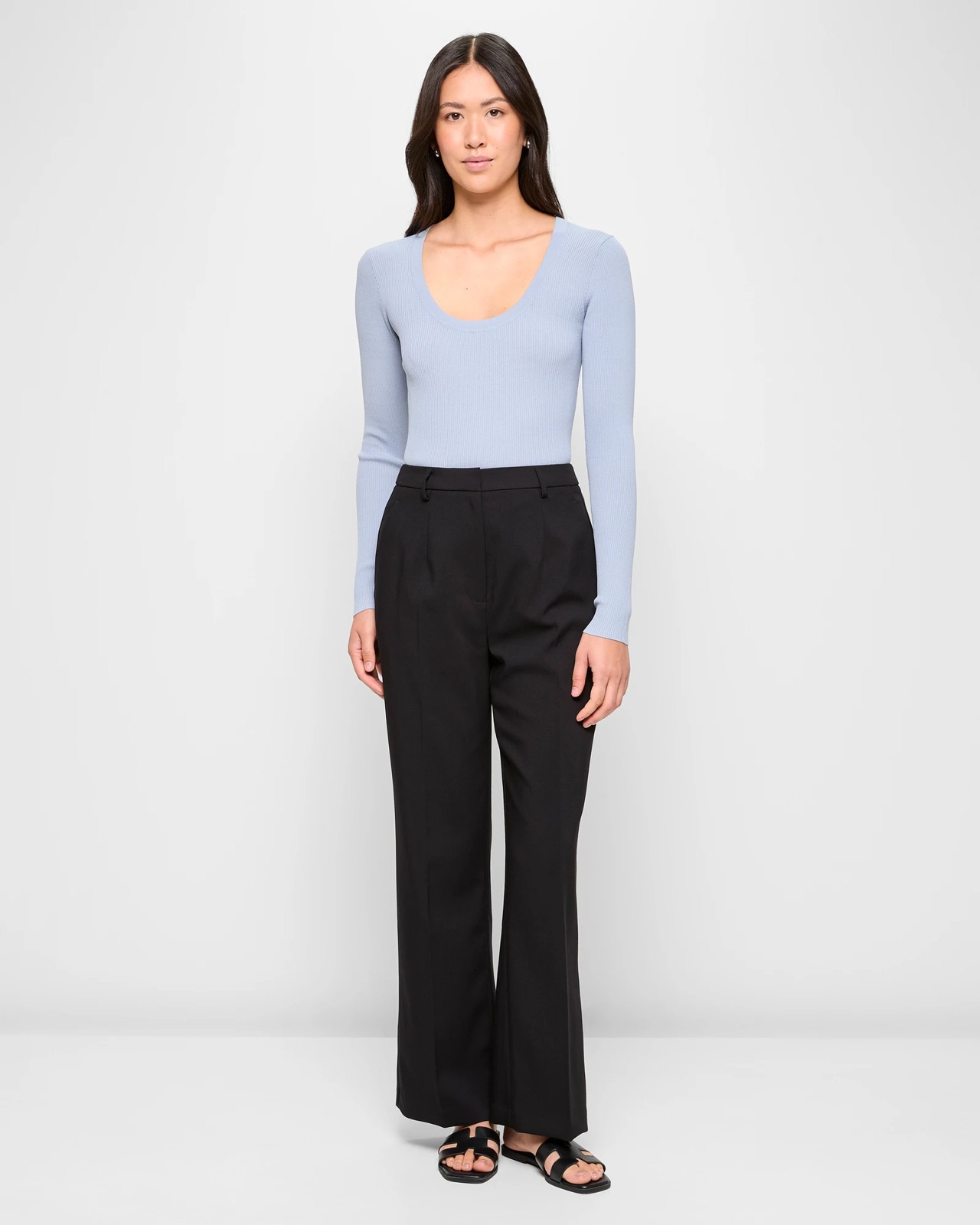 Ultimate Long Sleeve Scoop Neck Rib Knit Top - Preview 2 of 5