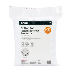 Cotton Top Fitted Mattress Protector, King Single Bed - Anko product image