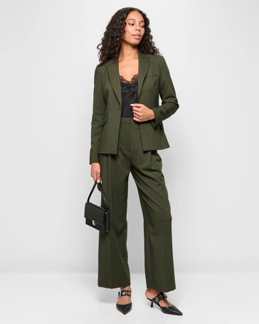 Classic Pleat Front Wide Leg Pants - Preview