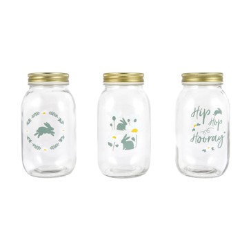 3 Pack 800ml Easter Jars - Anko