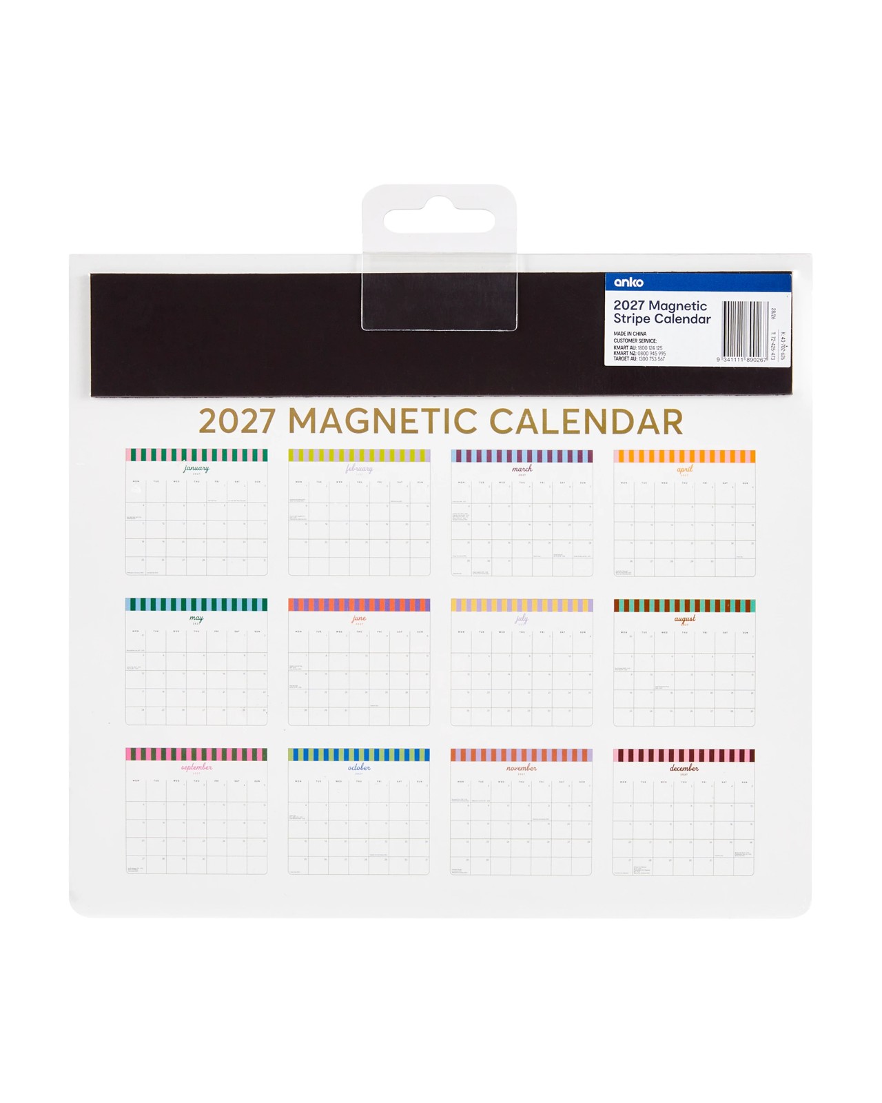 Anko 2027 Magnetic Stripe Calendar 5 of 5
