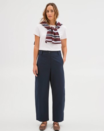 Relaxed Forward Seam Barrel Leg Pants