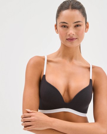 Lily Loves Australian Cotton Pointelle Wirefree Pushup Bra
