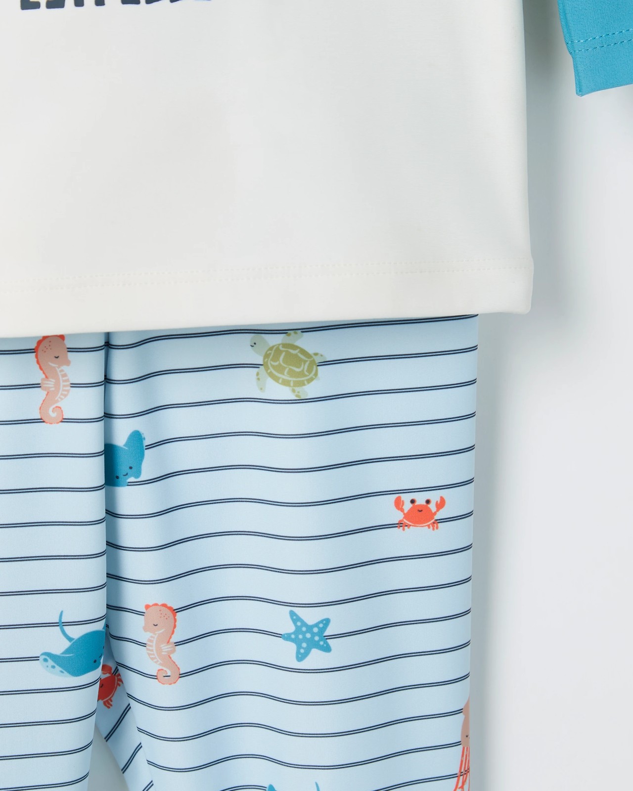 Baby Long Sleeve Rash Vest and Leggings Swim Set - Blue Sandy Claws 3 of 3