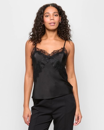 Sleeveless Satin Lace Cami - Preview