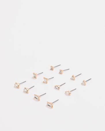 Multi Pack Diamante Stud Earrings