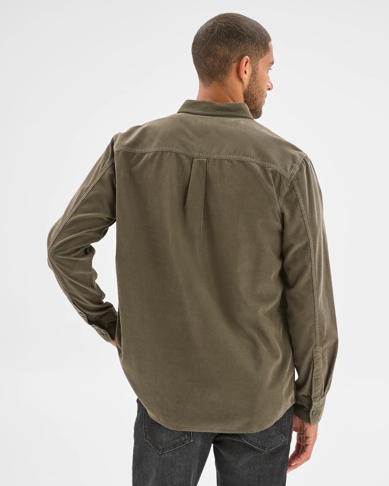Australian Cotton Corduroy Shirt - Dark Olive 6 of 6