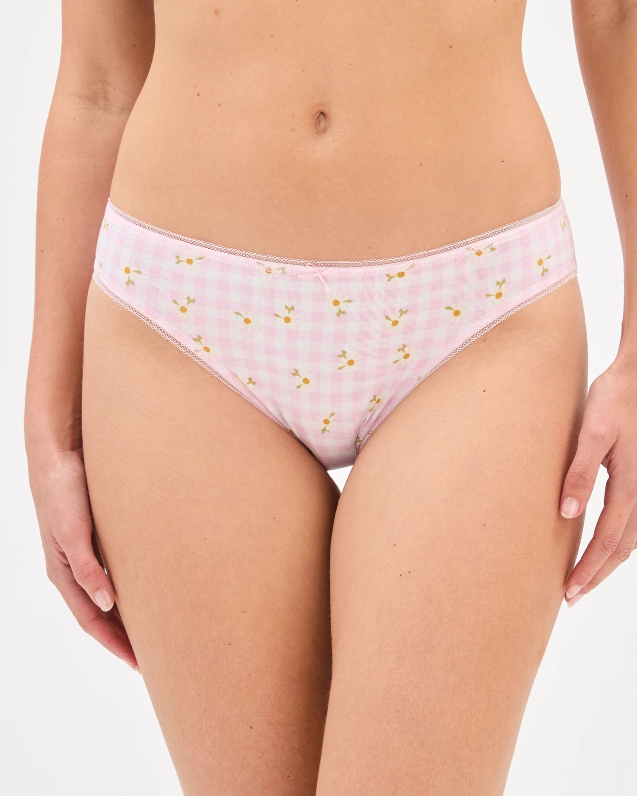 Australian Cotton 5 Pack Bikini Briefs - Gingham Daisies 2 of 5