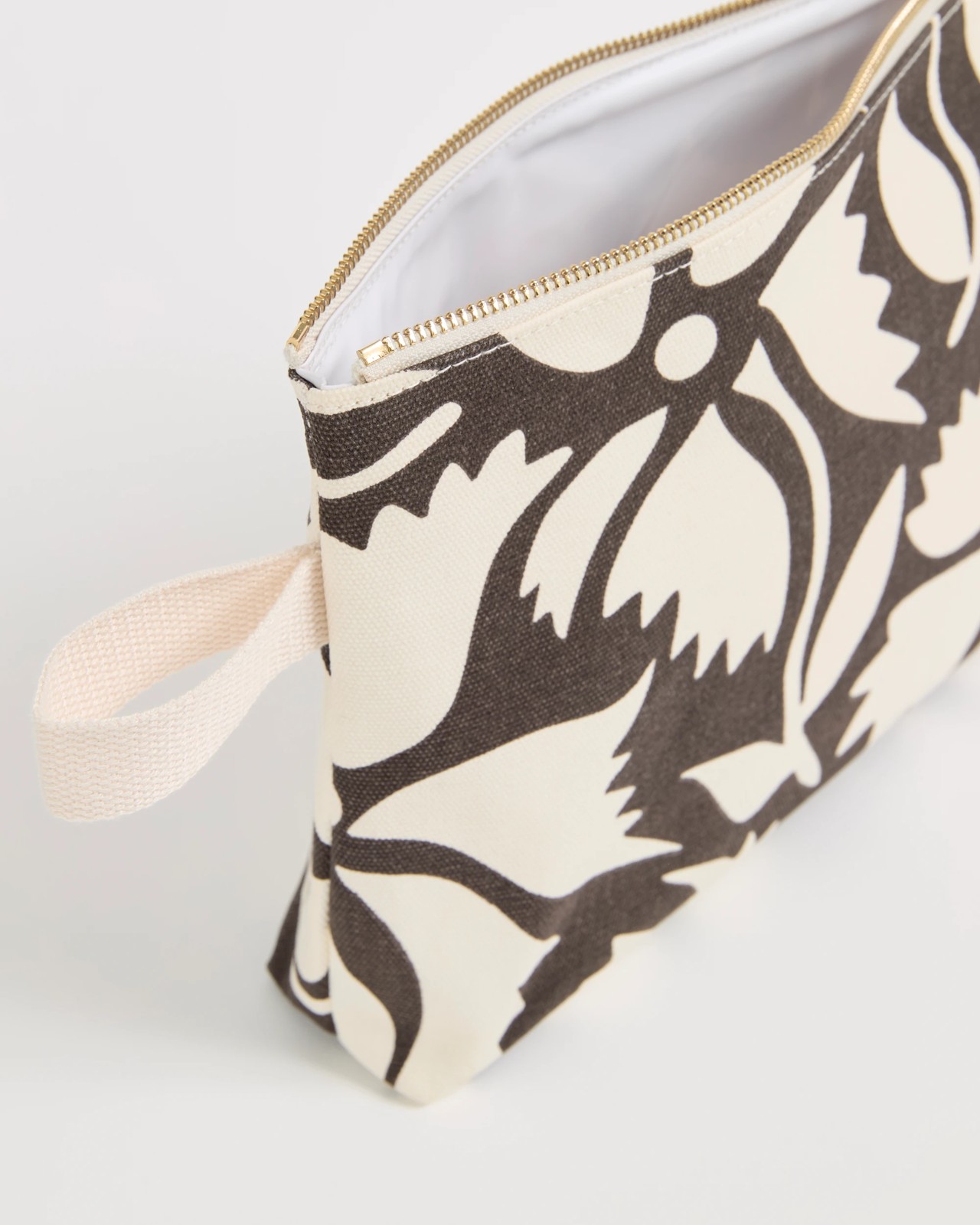 Printed Canvas Swim Bag - Floral Chocolate 2 of 2
