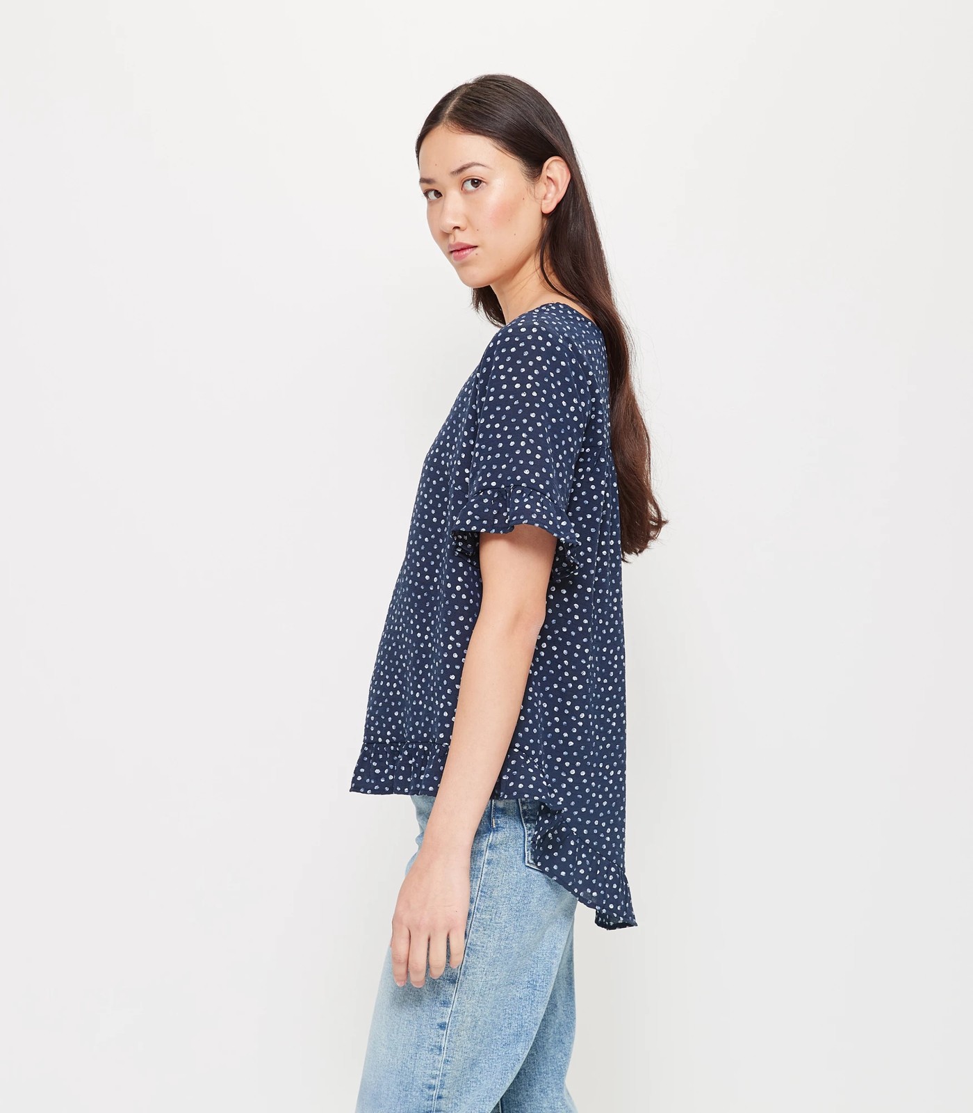 Viscose Frill Hem Ruffle Top | Target Australia