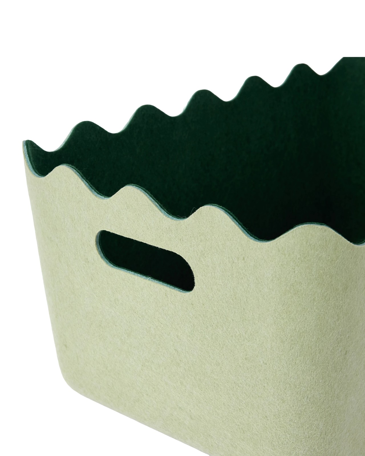 Anko 2 Tone Wave Felt Basket - Green 3 of 5