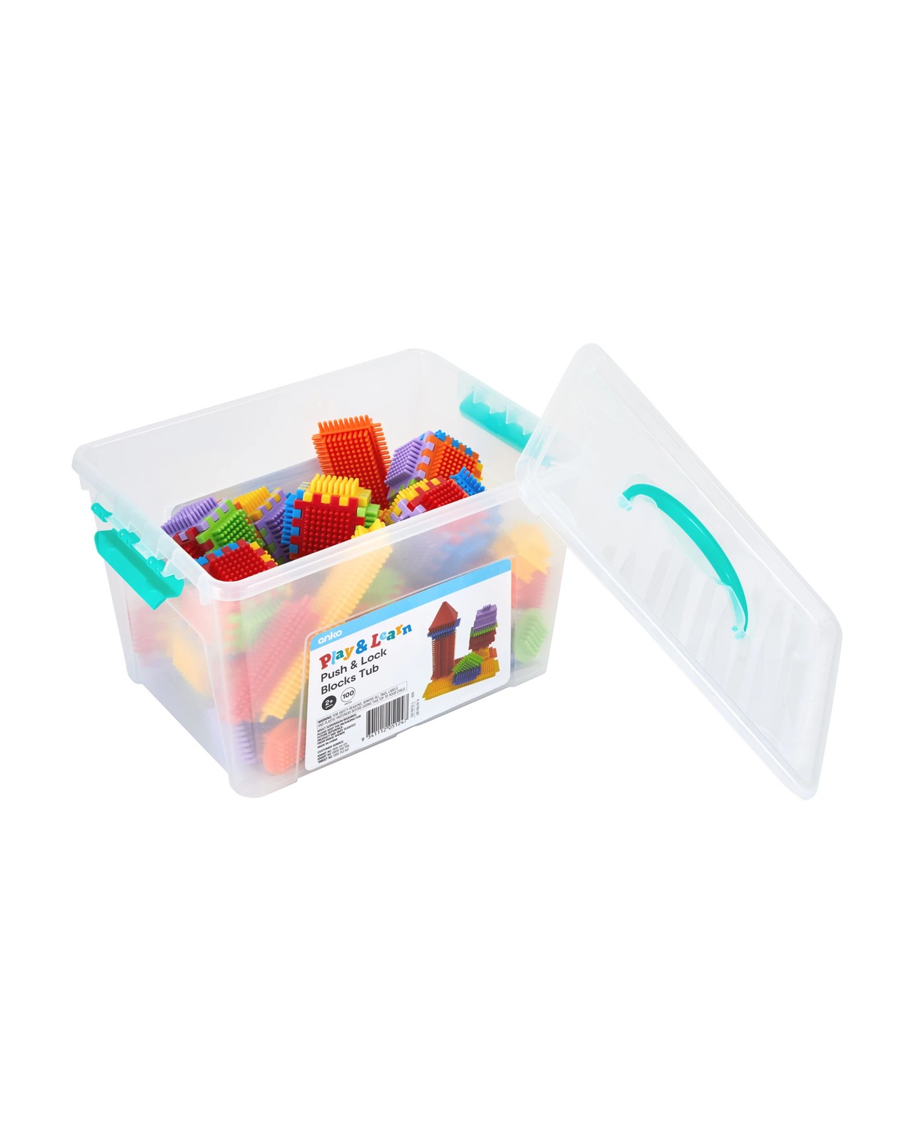Anko 100 Piece Push and Lock Blocks Tub 3 of 4