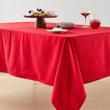 Red Extra Large Cotton Tablecloth - Anko