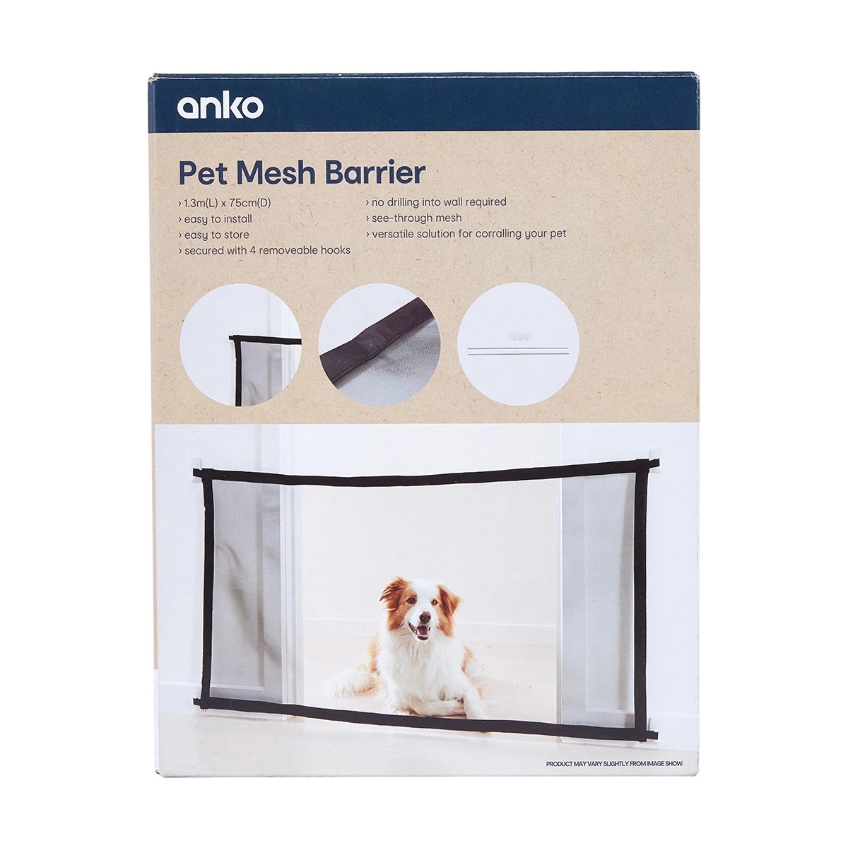 Mesh barrier outlet for dogs