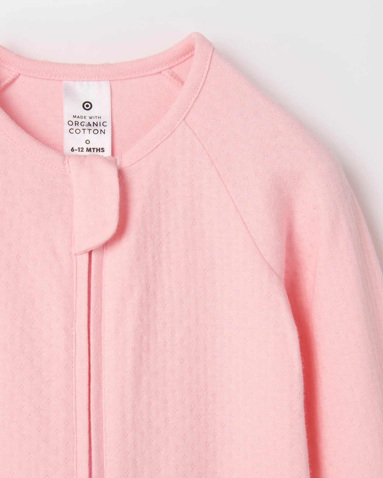 Baby Organic Cotton Pointelle Zip Coverall - Fairy Pink 5 of 5