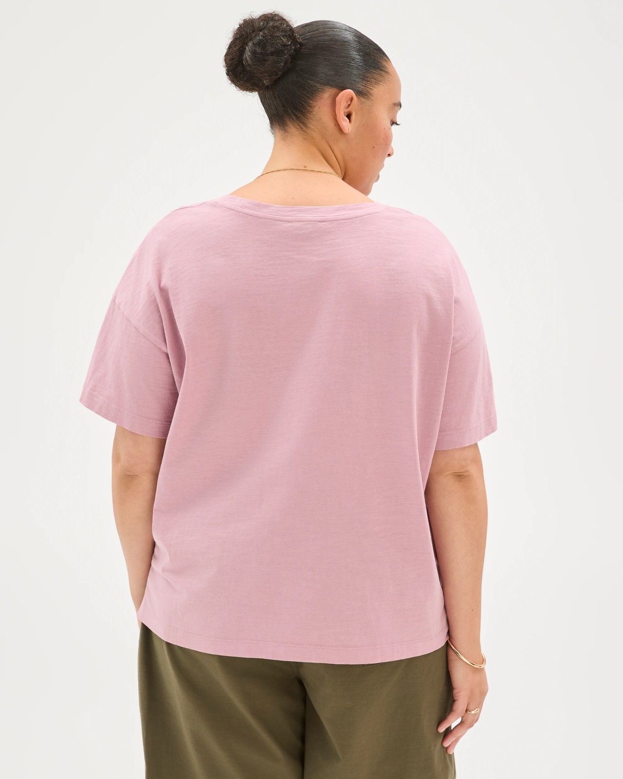 Plus Size Australian Cotton Slub Boxy T-Shirt - Whipped Berry 6 of 6