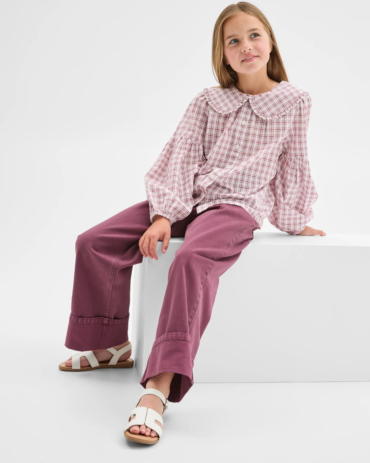 Denim Wide Leg Cuffed Jeans 2 of 6