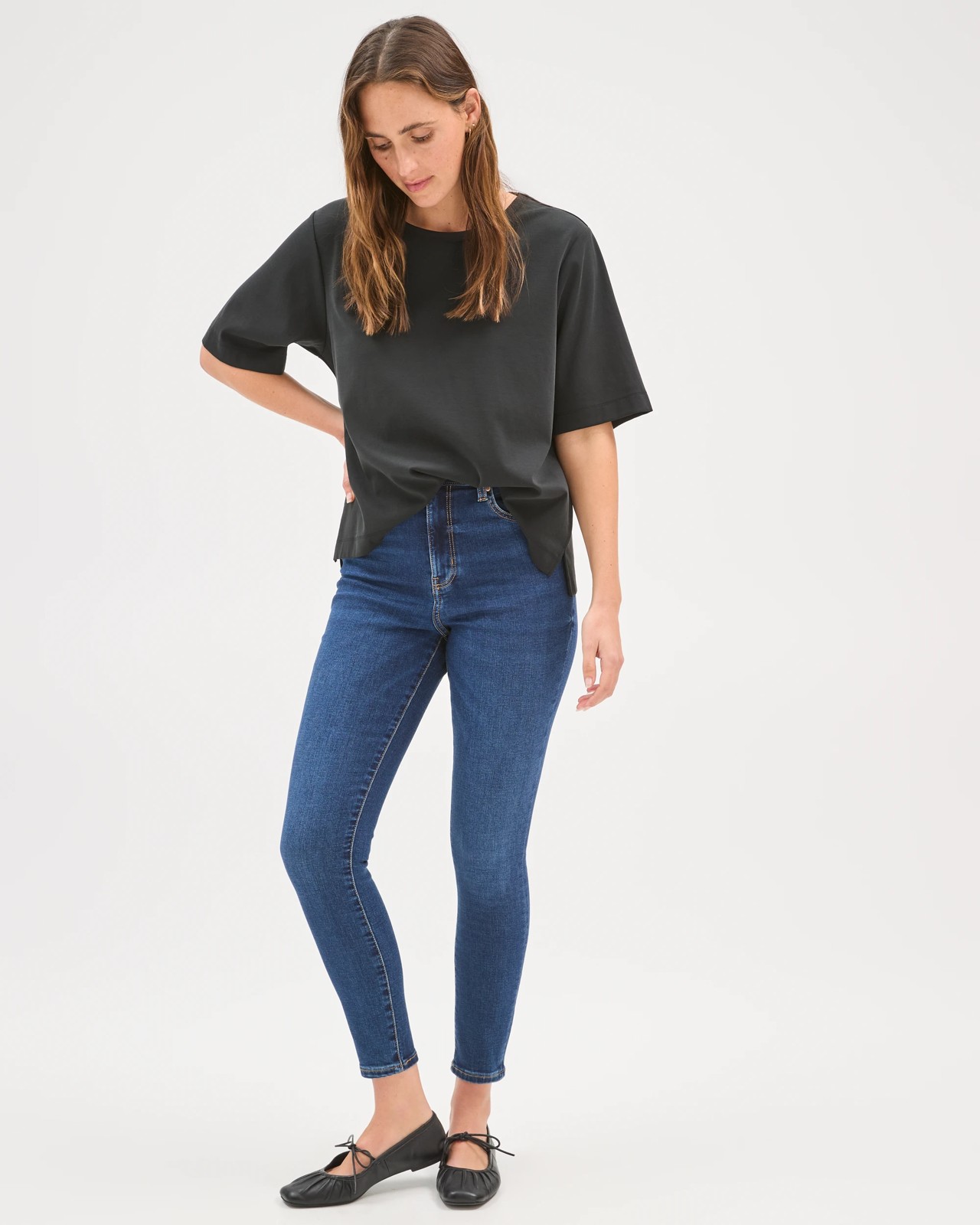 High Rise Ankle Length Skinny Denim Jeans - Sophie 2 of 6