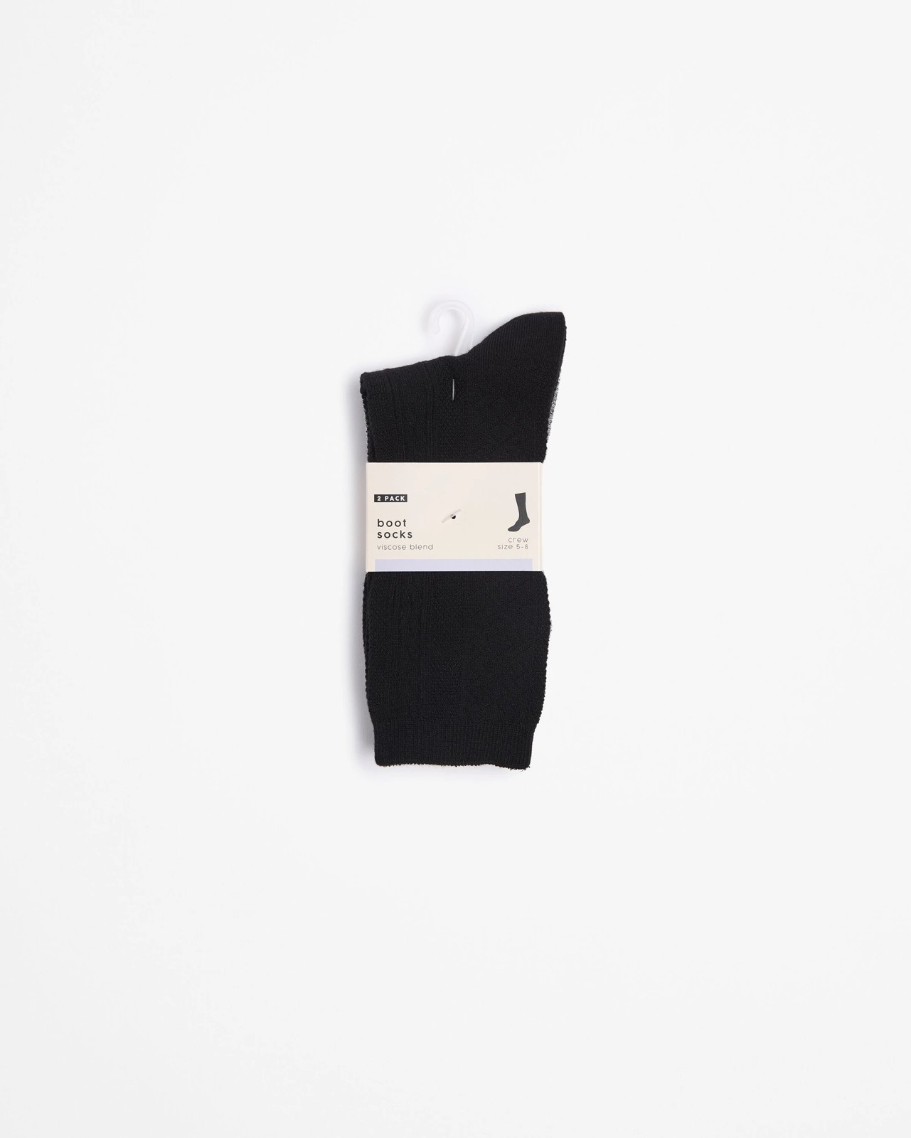 Bamboo 2 Pack Cable Boot Socks - Black 3 of 3
