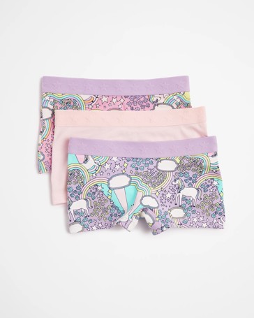 Girls Unicorn 3 Pack Shortie
