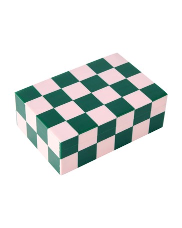 Anko Green and Pink Check Decor Box