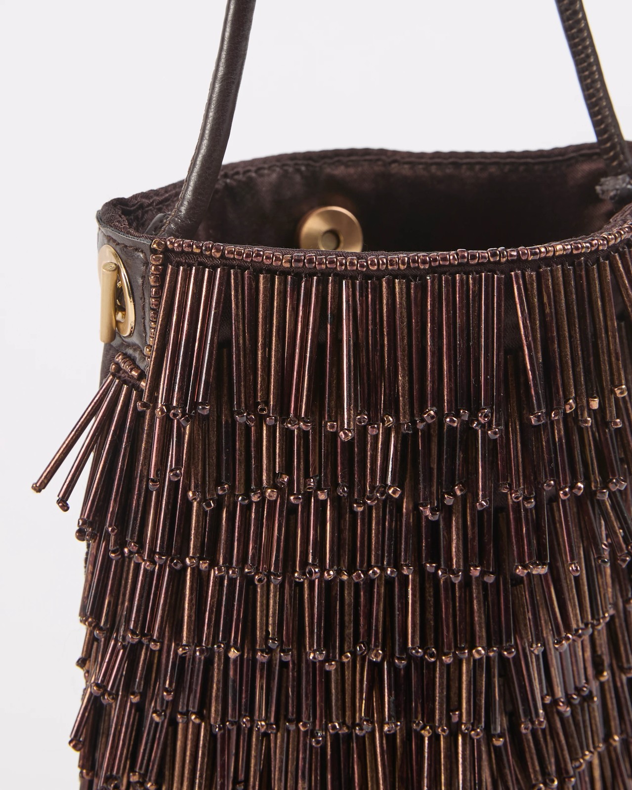 Beaded Fringe Crossbody Bag - Chocolate 2 of 2