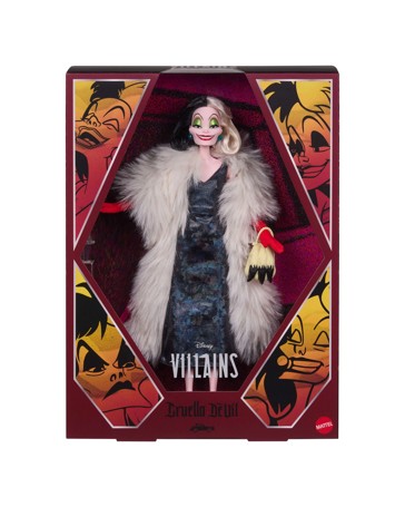 Disney Collector Cruella De Vil Collectible Villains Fashion Doll in Signature Look