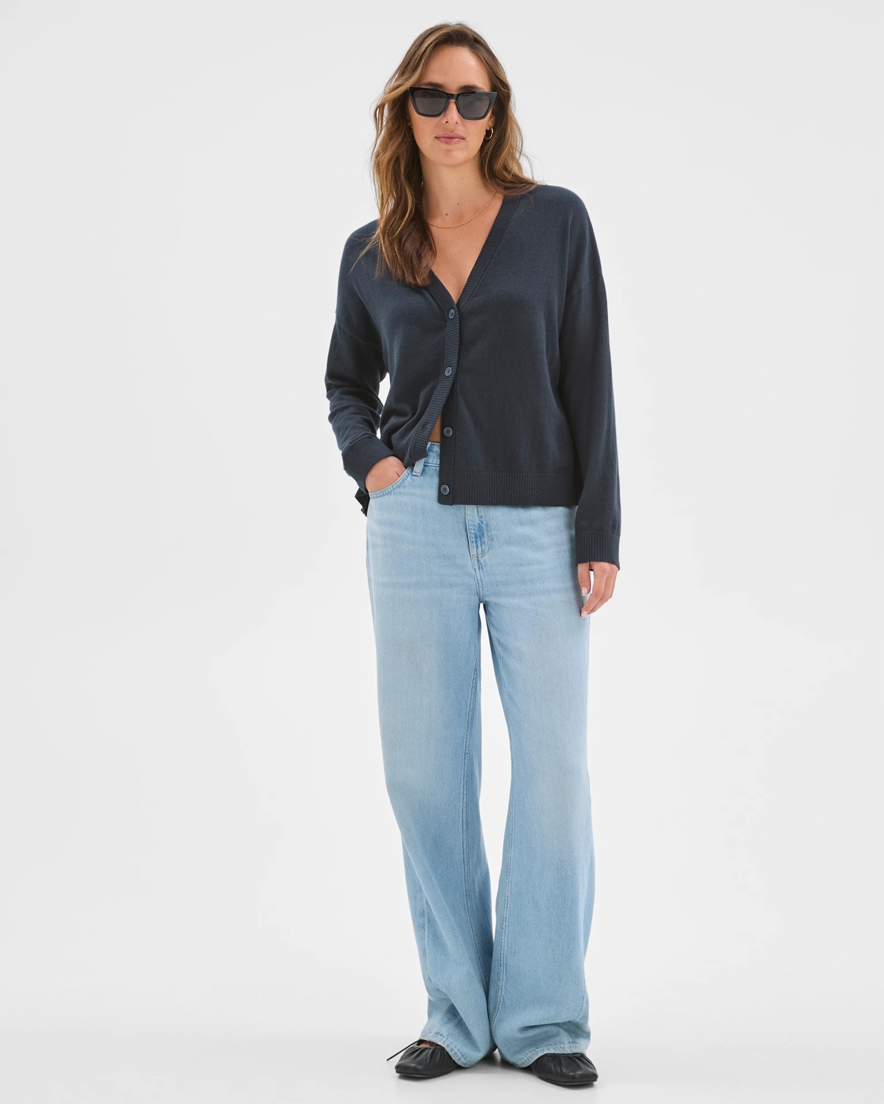 Australian Cotton Knit Cardigan - Petrol 2 of 6