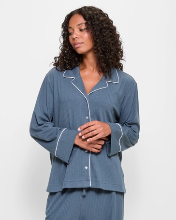 Pointelle Rib Pyjama Sleep Top