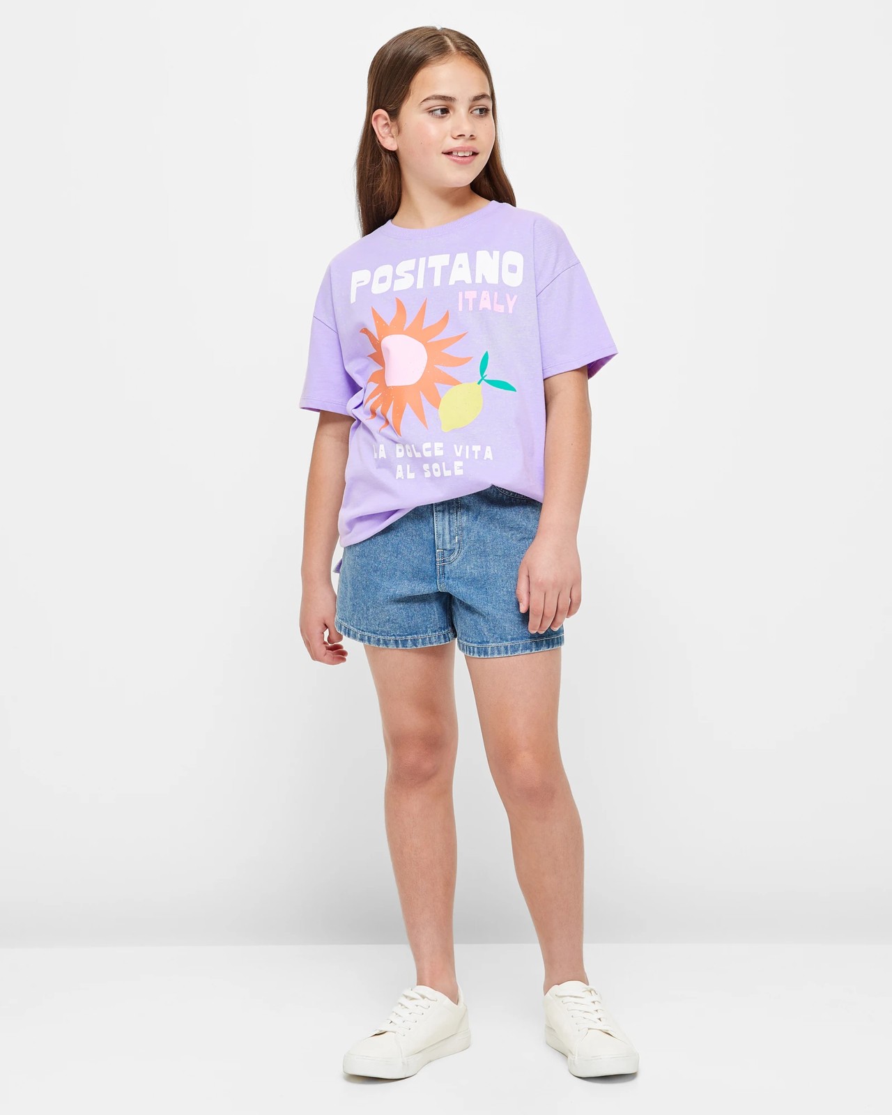 Positano Graphic Longline T-shirt | Target Australia