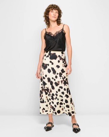 Satin Bias Cut Midi Skirt - Preview
