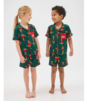 Family Matching Christmas Australian Cotton Younger Kids Pyjama Set - Grinch