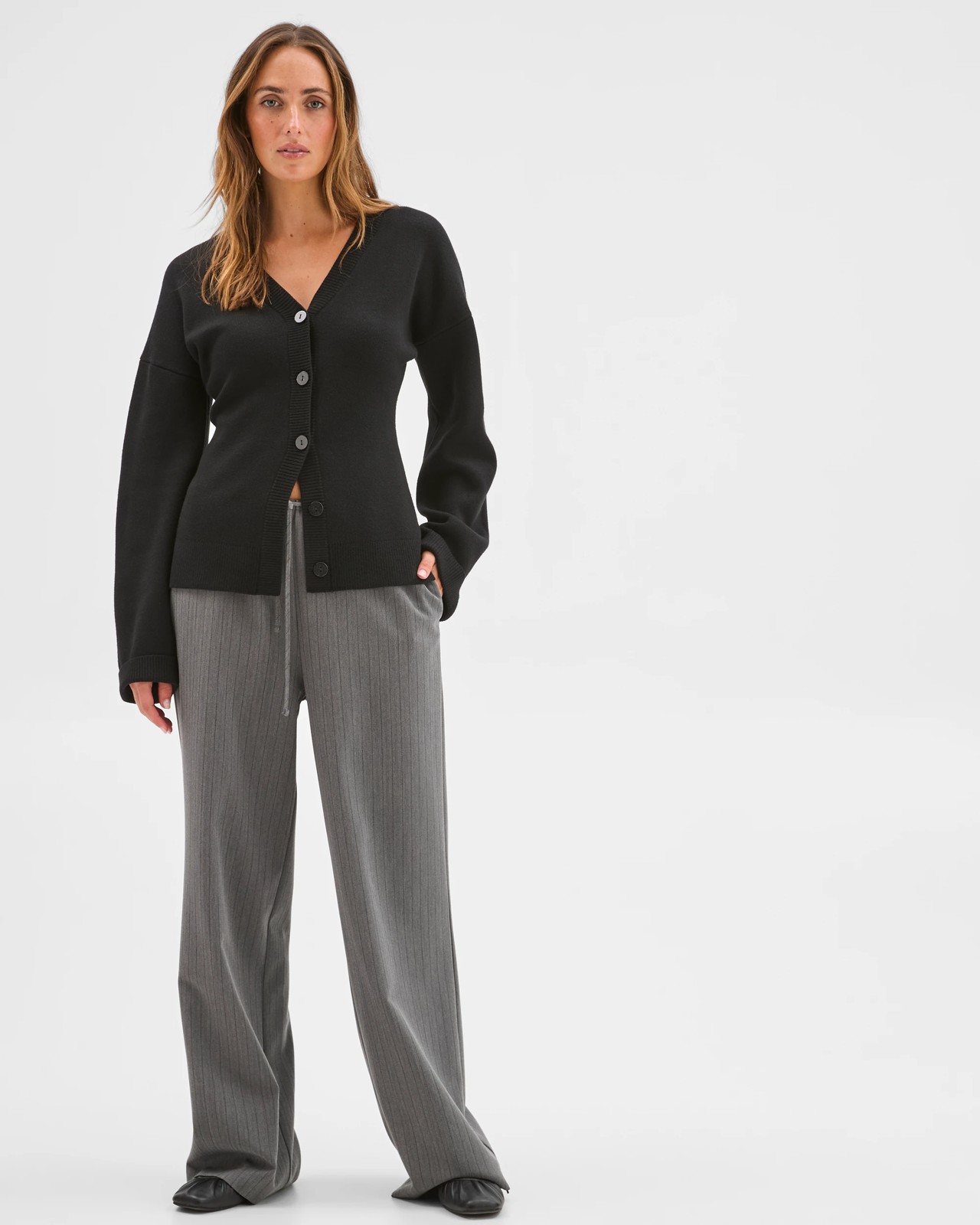 Preview Longline Knit Cardigan - Black 2 of 6