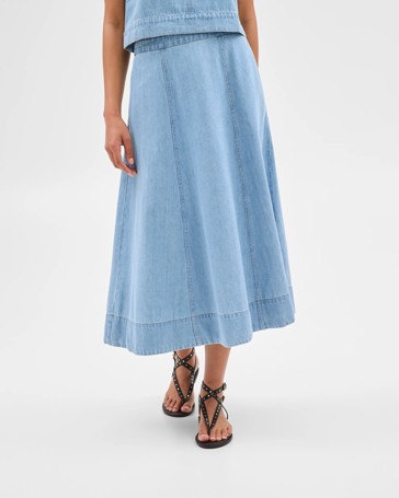 Panelled Denim Midi Skirt