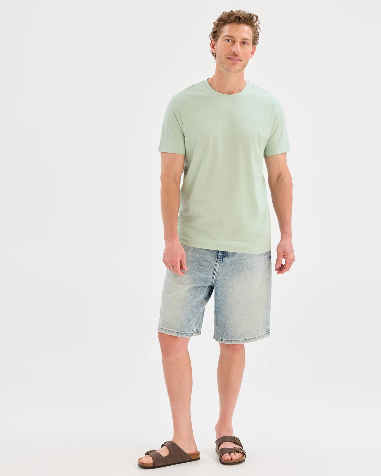 Australian Cotton Crew Neck T-Shirt - Silt Green 6 of 6