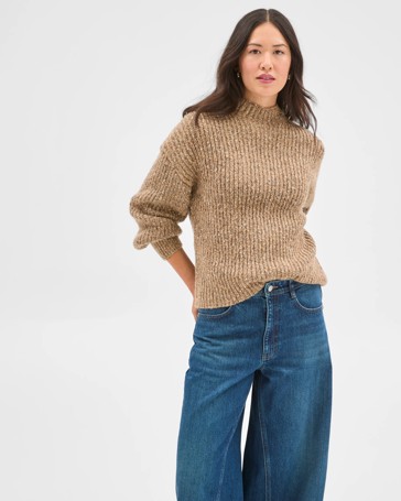 Twist Yarn High Neck Jumper
