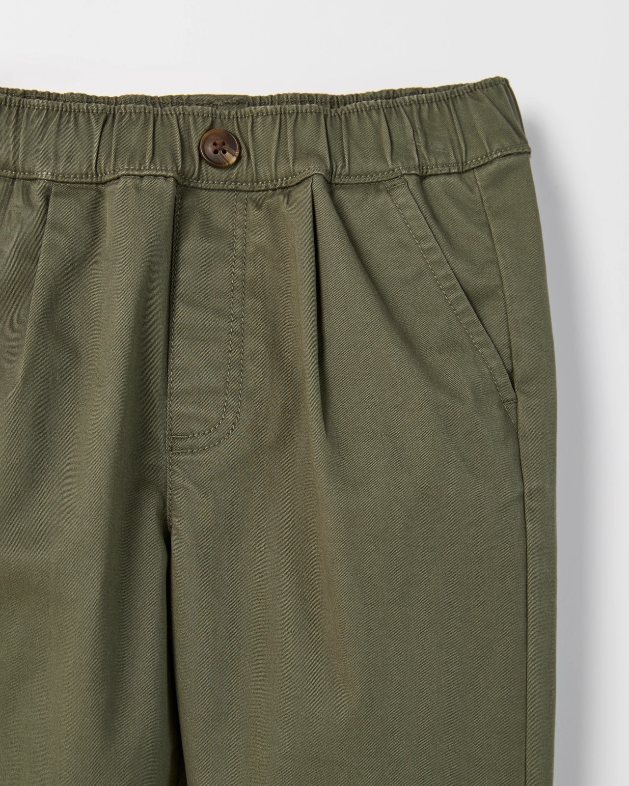 Australian Cotton Elastic Waist Chino Pants - Khaki 2 of 2