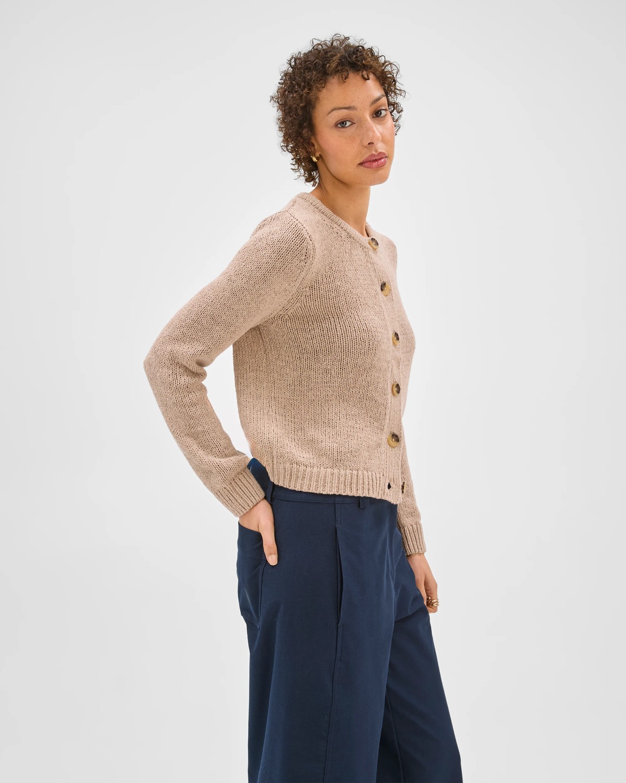 Australian Cotton Blend Tape Yarn Cardigan 2 of 6
