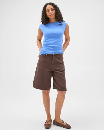 AirLoom A-Line Denim Bermuda Shorts