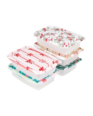 Anko Set of 5 Christmas Food Storage Containers